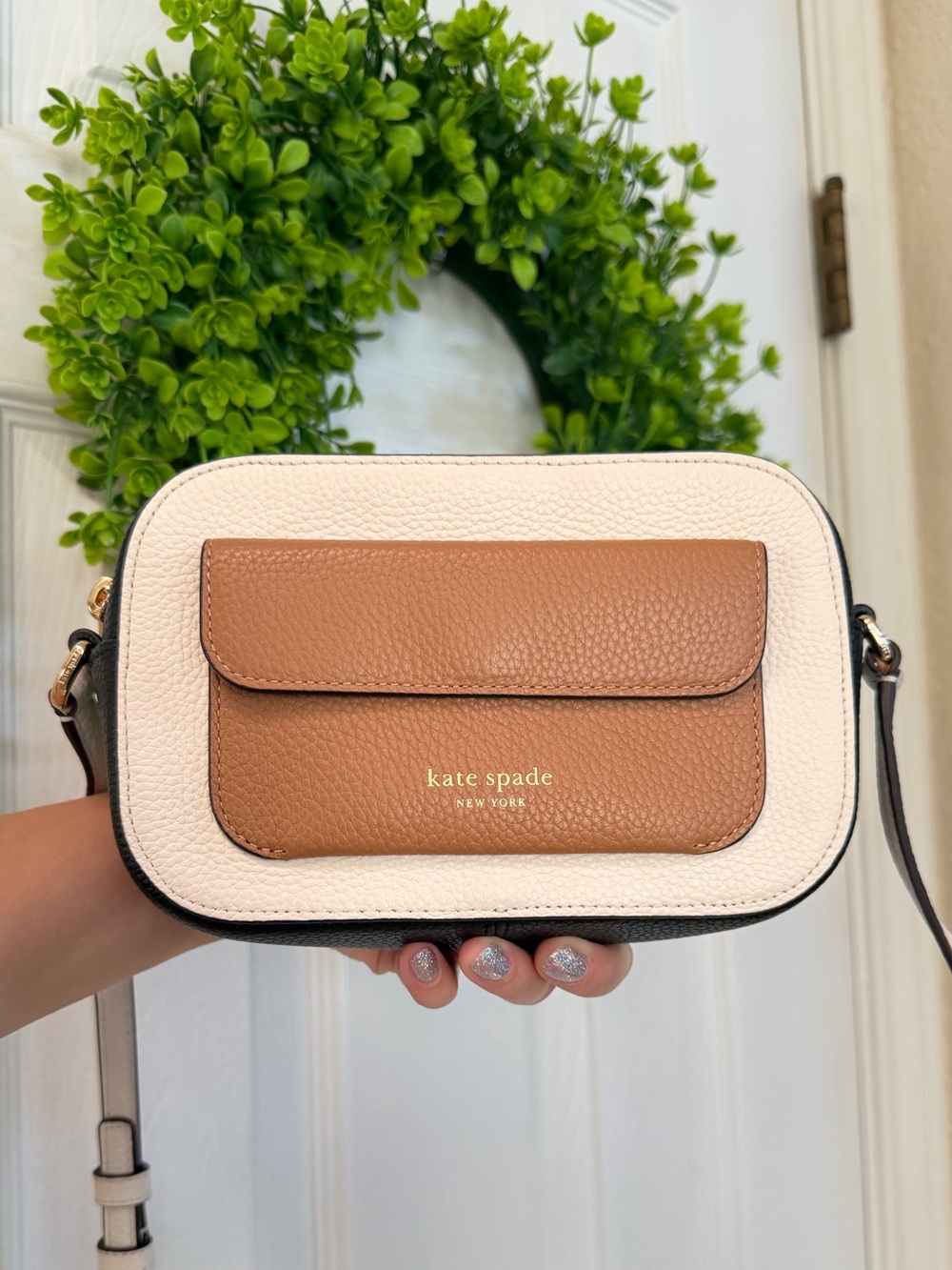 Kate Spade New York Ava Colorblocked Pebbled Leather Crossbody